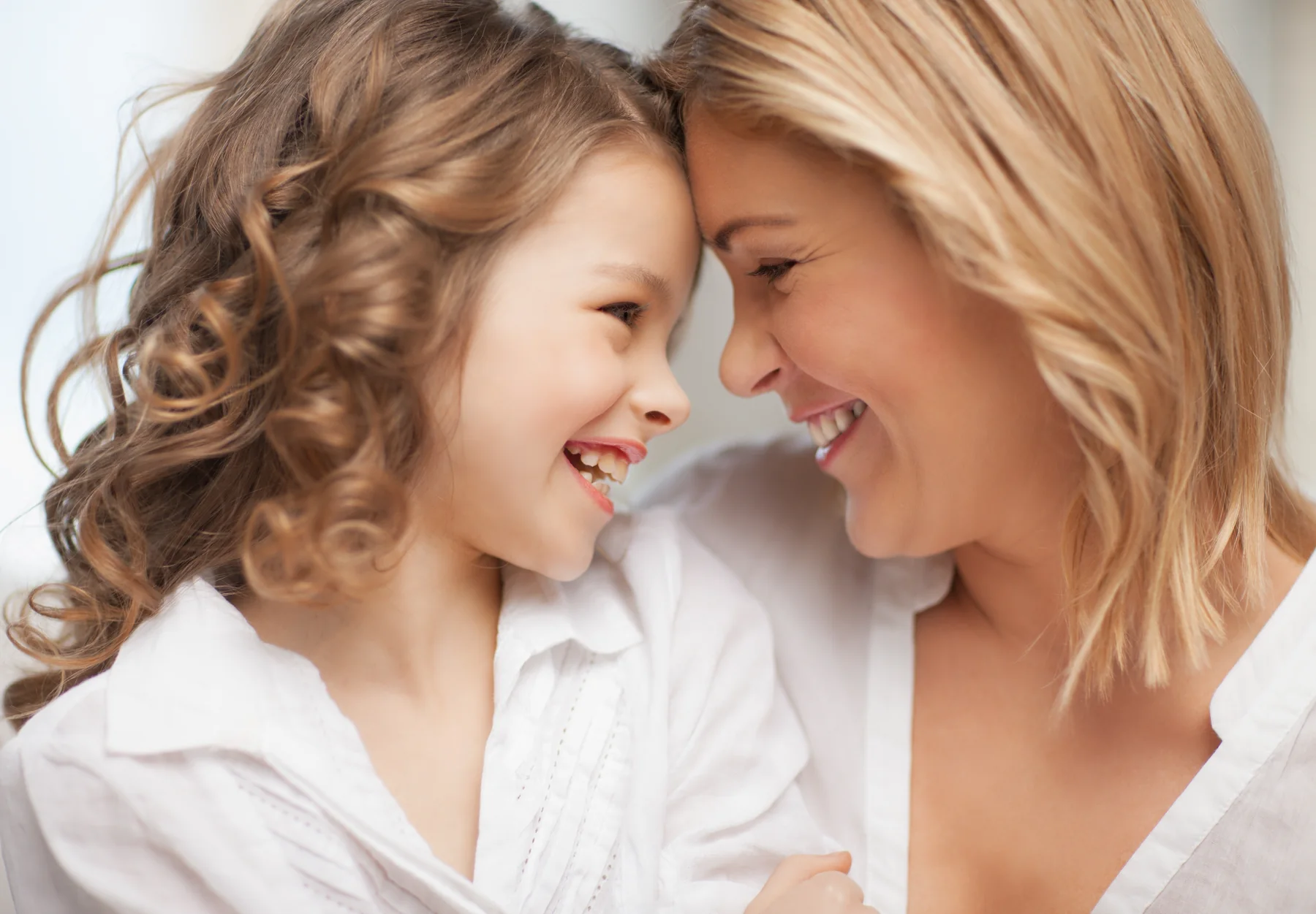 Parent and child using technology together