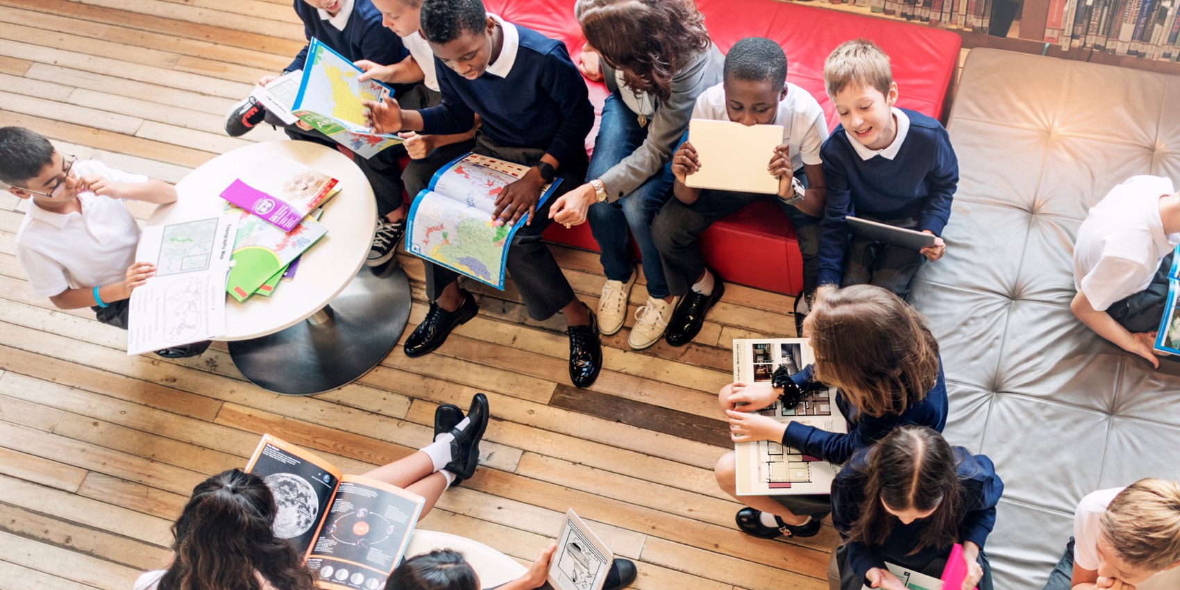 Young people studying together